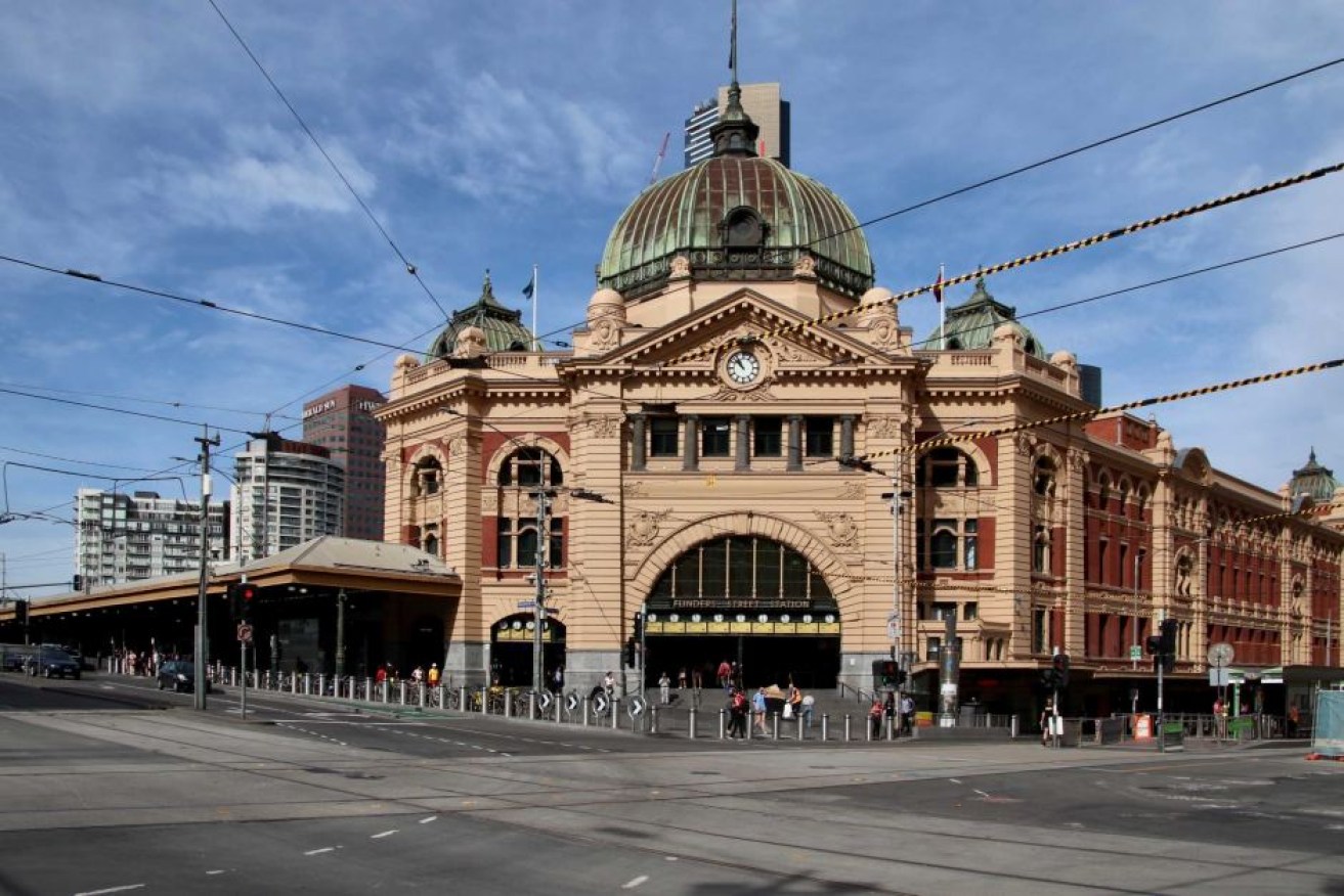Melbourne's iconic Flinders Street Station waits for the crowds to return when lockdown ends.
