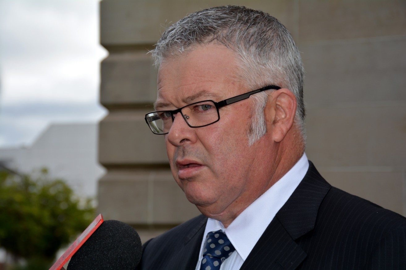 Troy Buswell at a media conference in 2014.
