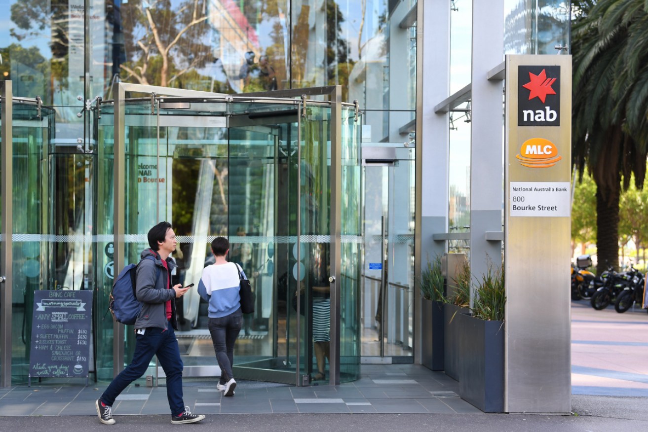 NAB's Melbourne headquarters were evacuated after the coronavirus test, which was later found to be false.