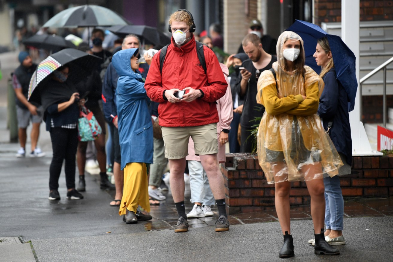 Lengthy queues formed outside the country's Centrelink offices in the days after coronavirus restrictions were imposed.