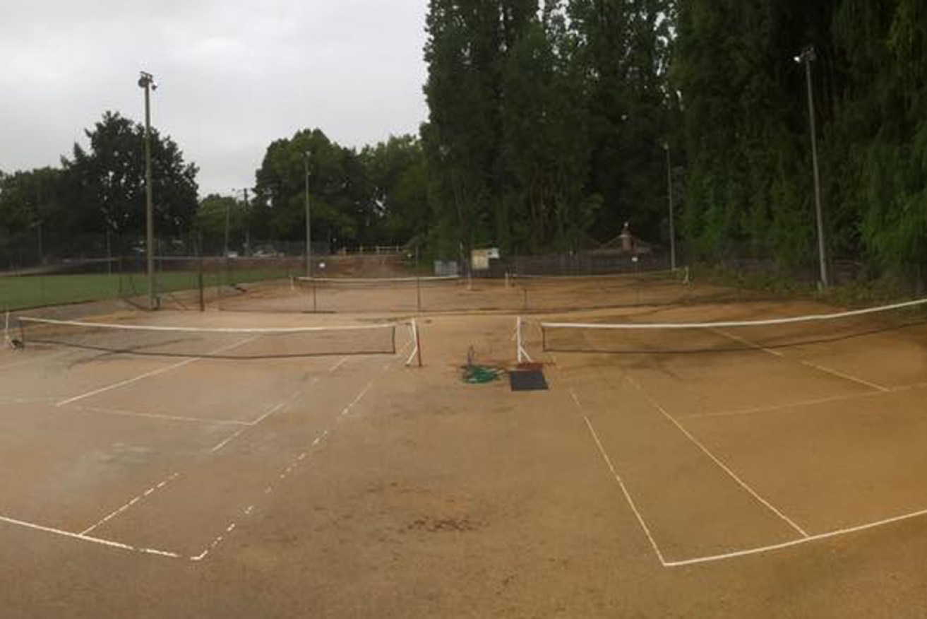 The Beechworth Club's courts in 2017. It wanted $500,000 to upgrade the courts under the Coalition's program.