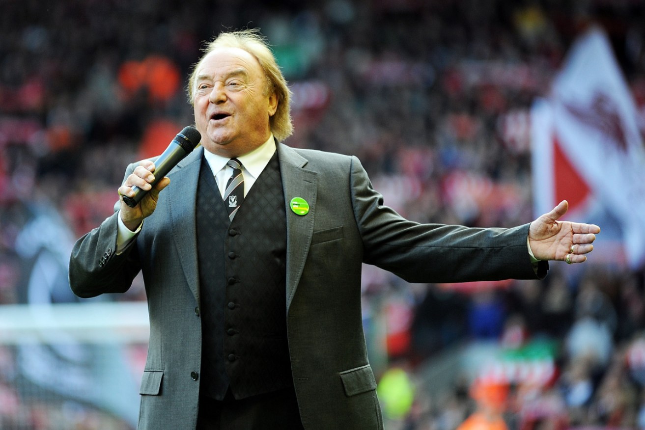 Gerry Marsden belts out his famous hit ahead of a Liverpool football match in 2010.