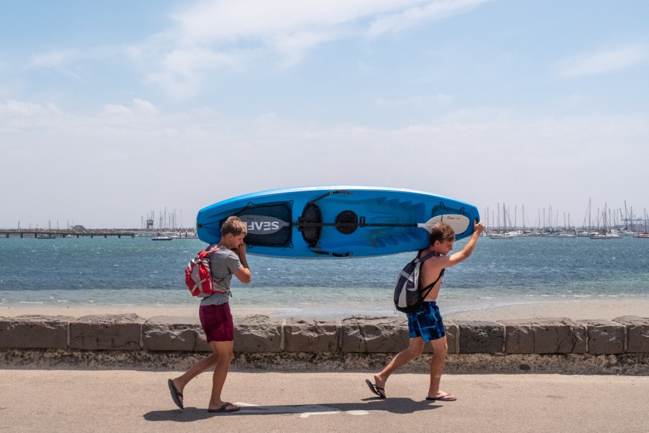 If surfers keep their social distance like this duo, no problem.