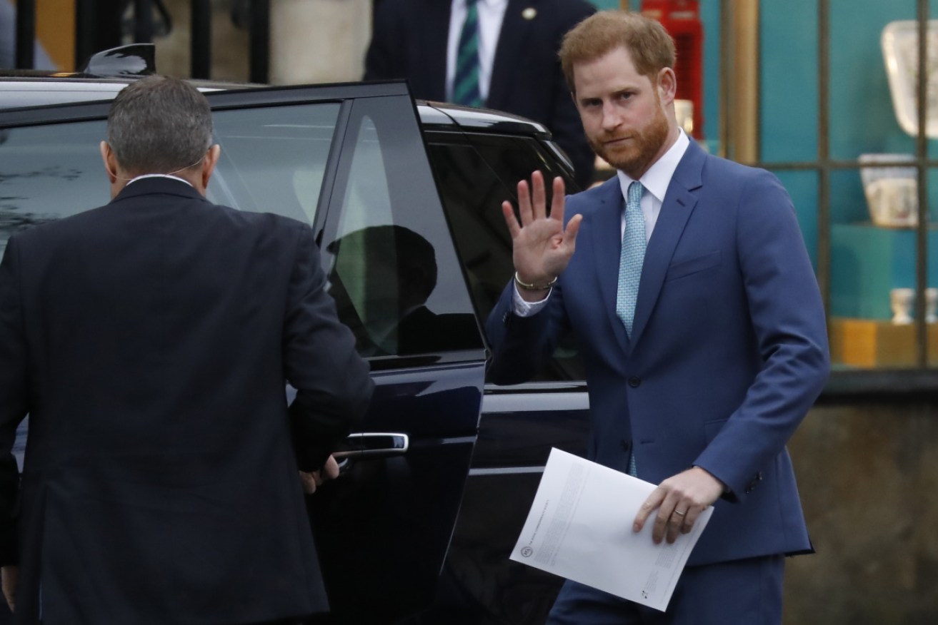 Prince Harry leaves London's Westminster Abbey on March 9.