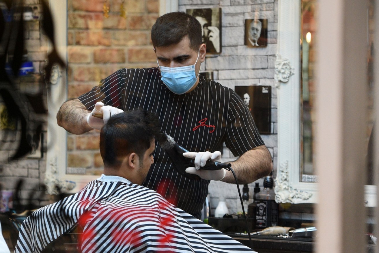 Hairdressing salons are still open in Australia after a shutdown of non-essential services. 