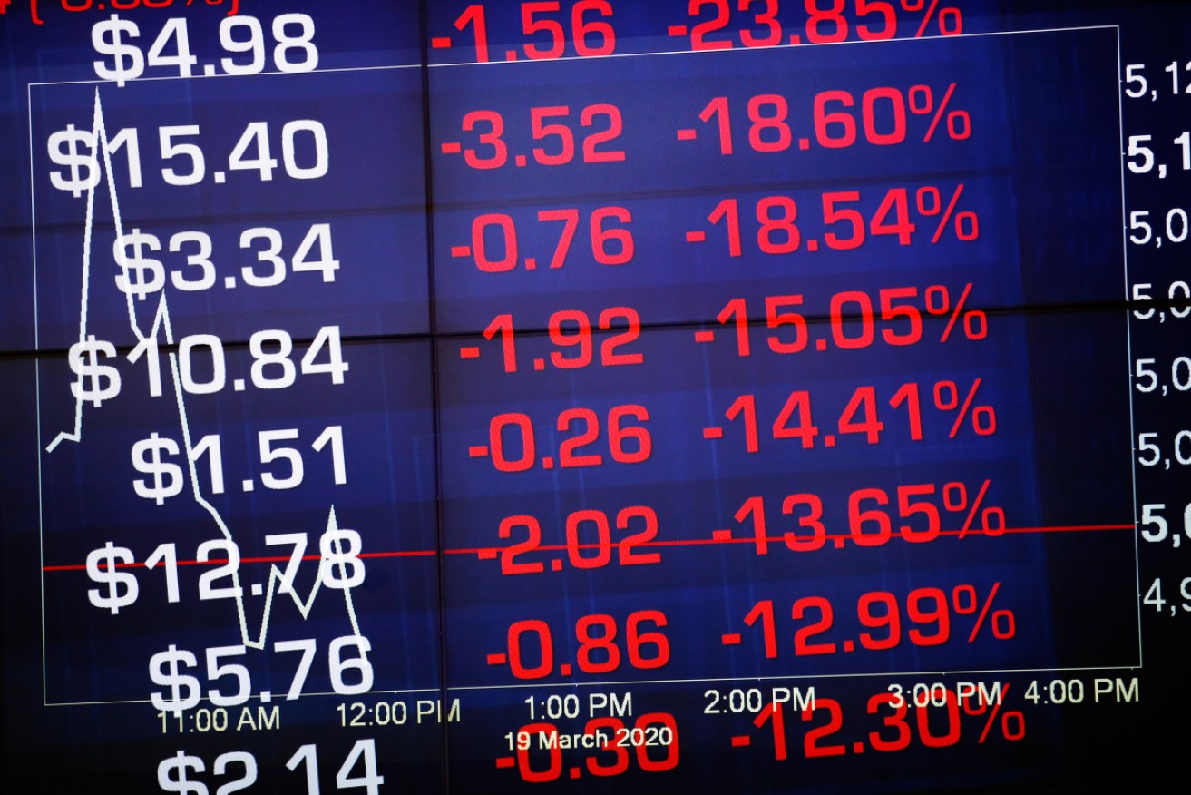 Australian shares down more than 7 per cent in the first 20 minutes of trade. 