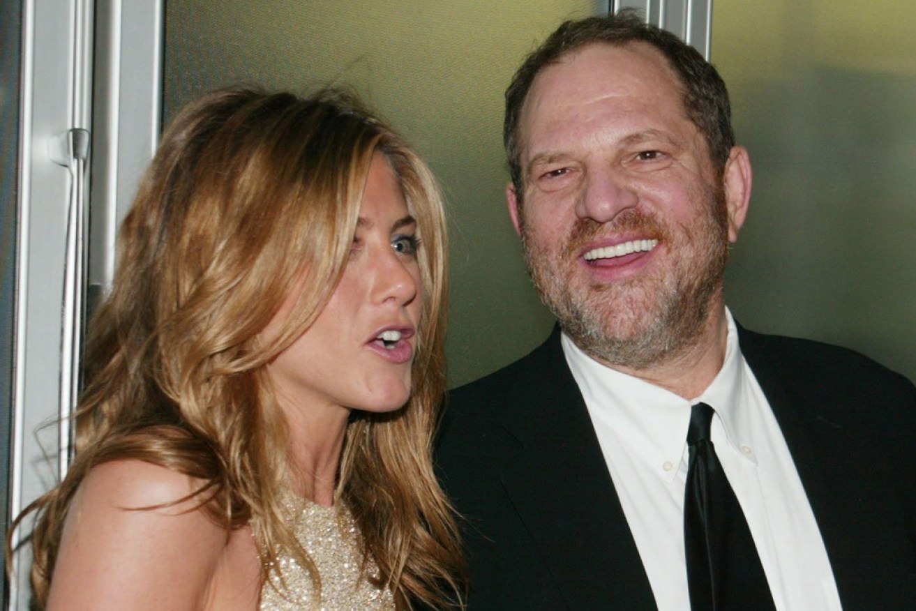 Jennifer Aniston and Harvey Weinstein at a move after-party in 2005.