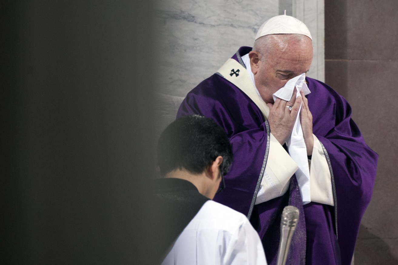 Pope Francis celebrates Ash Wednesday in the Basilica of Santa Sabina on the Aventino, Rome on February 26.