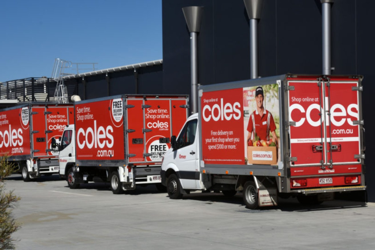 Coles and Woolworths has started home delivery services – but at Coles, customers will be paying more.