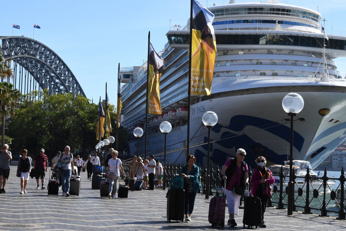 The Ruby Princess docked in Sydney in March.