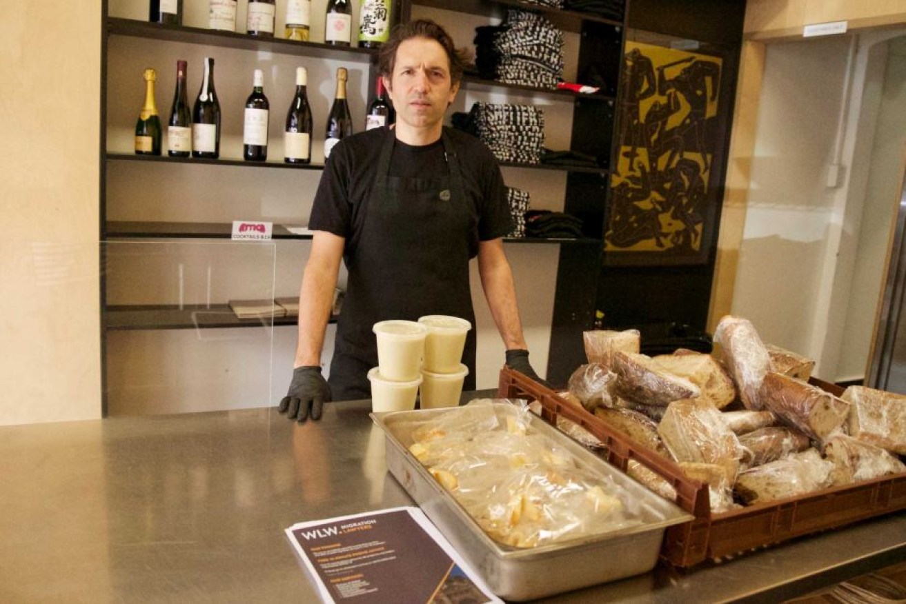 Ben Shewry's Attica restaurant has been providing international workers with soup and bread.
Supplied: Billy Draper