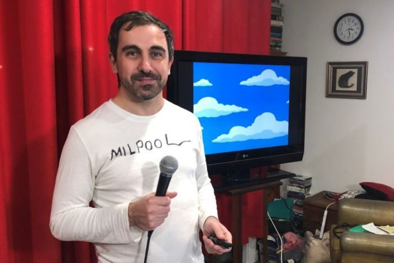 Instead of performing at the Melbourne Comedy Festival, Yianni Agislaou is streaming gigs via Zoom.