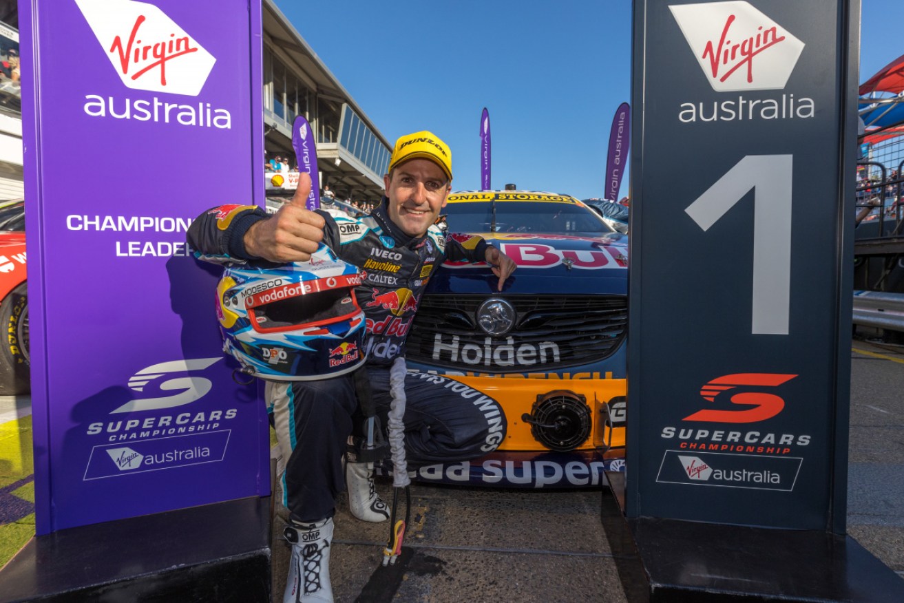 Holden driver Jamie Whincup after winning the opening race of the 2020 Supercars season.  