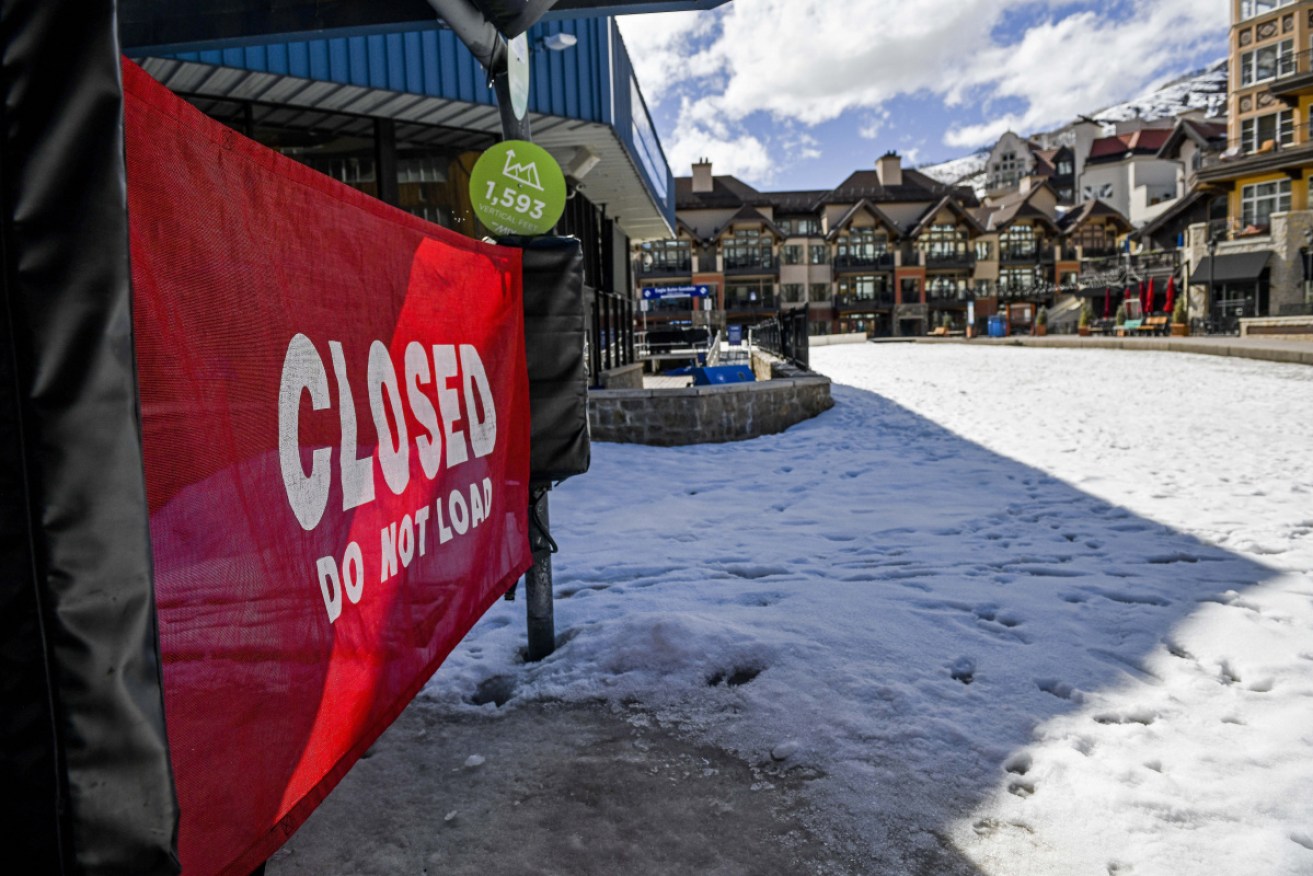 A closed skilift at Vail, in Colorado, where the ski season has ended early due to the coronavirus outbreak.