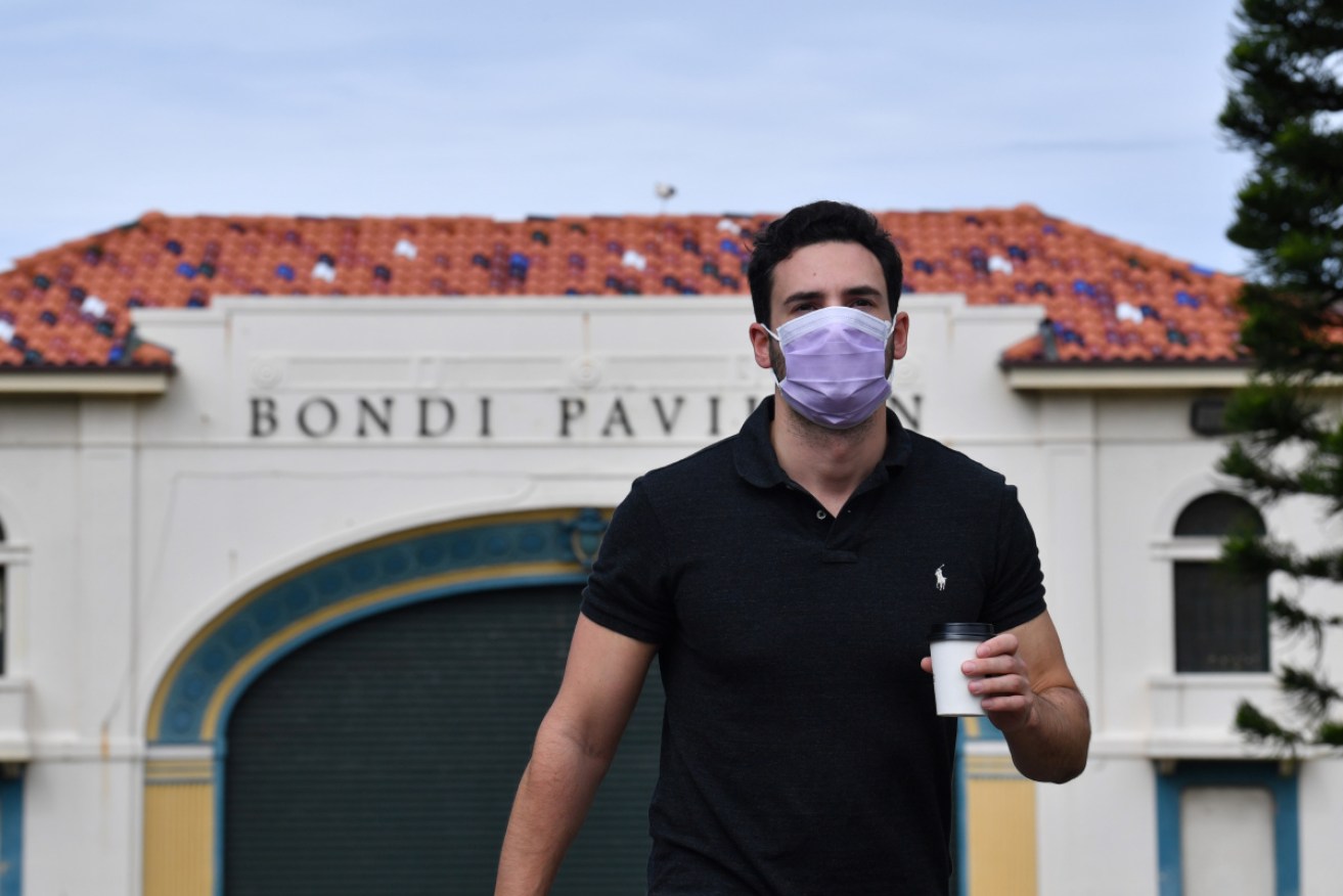 A resident leaves a new pop-up coronavirus testing clinic in Sydney on Wednesday.