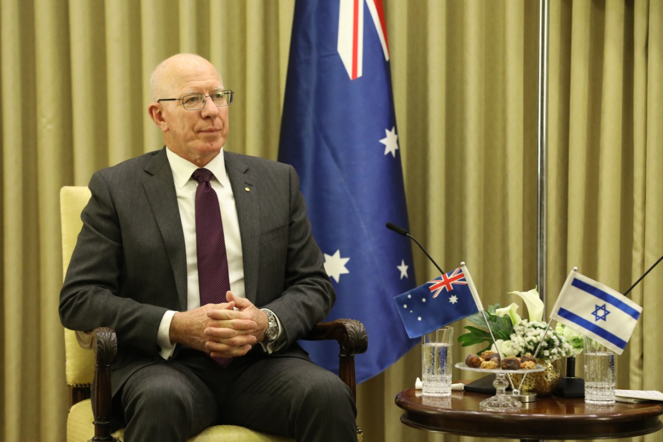 Governor-General David Hurley in Jerusalem, Israel, in January but his low profile means he's rarely seen in Australia. 