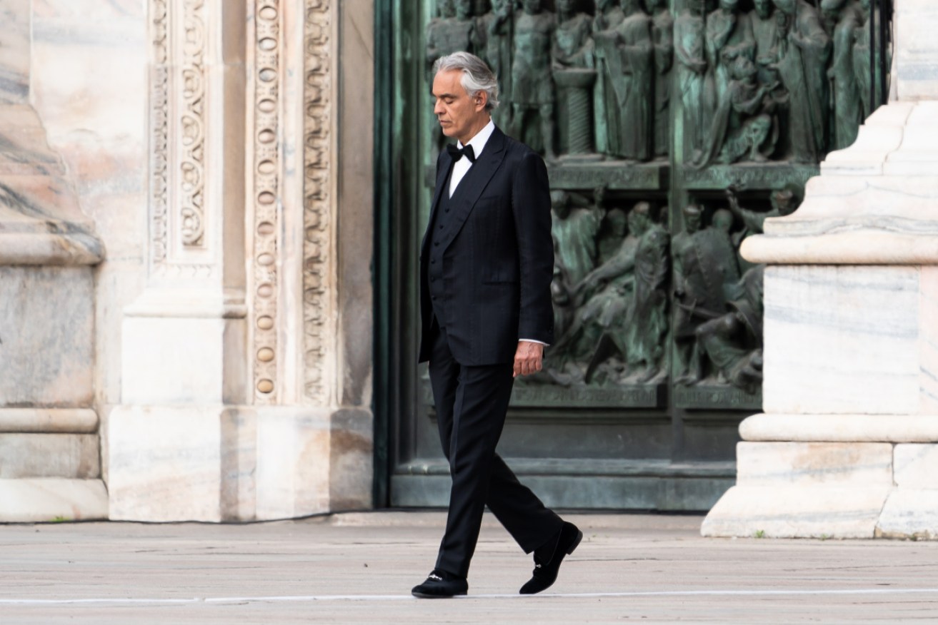 Andrea Bocelli broke records with his Easter performance outside Milan's Duomo.