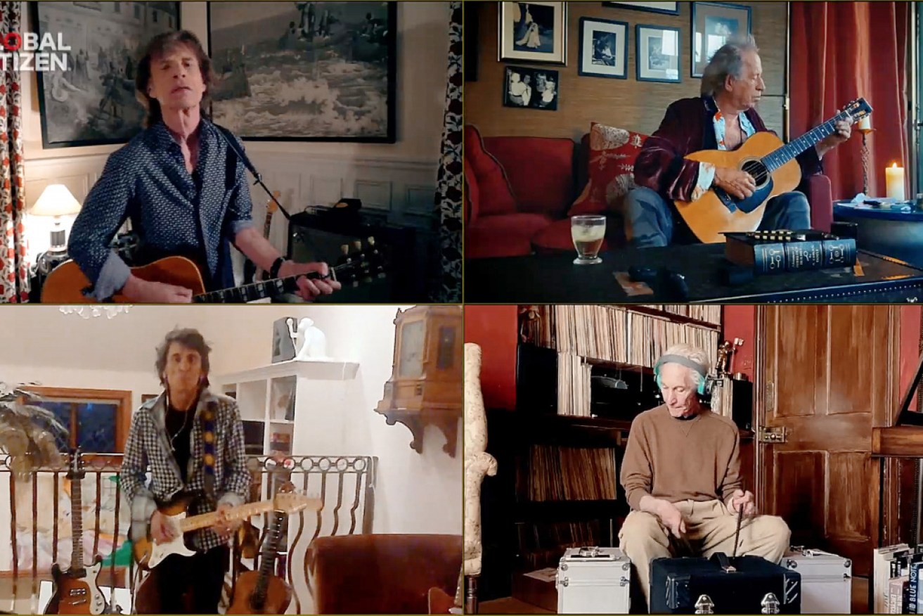 The Rolling Stones perform for 'One World: Together At Home', a global broadcast to support healthcare workers.