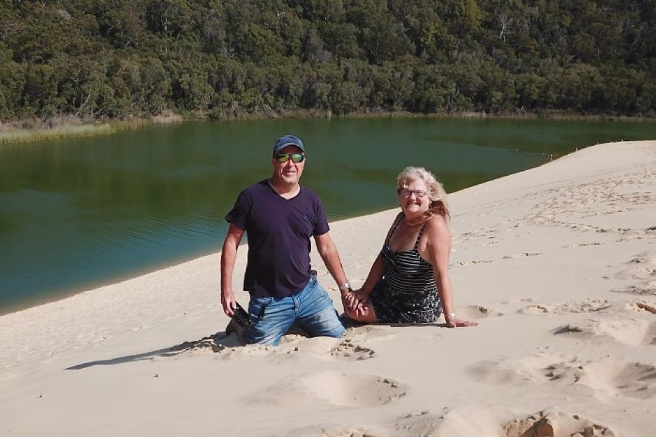 Kevin and Adele Hockey have been travelling for four years before ending up on in lockdown on Fraser Island.