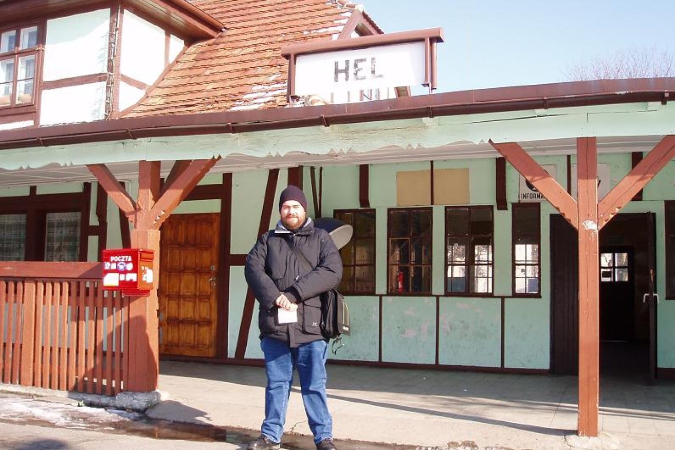 The author on the road to Hel, a seaside town in Poland.