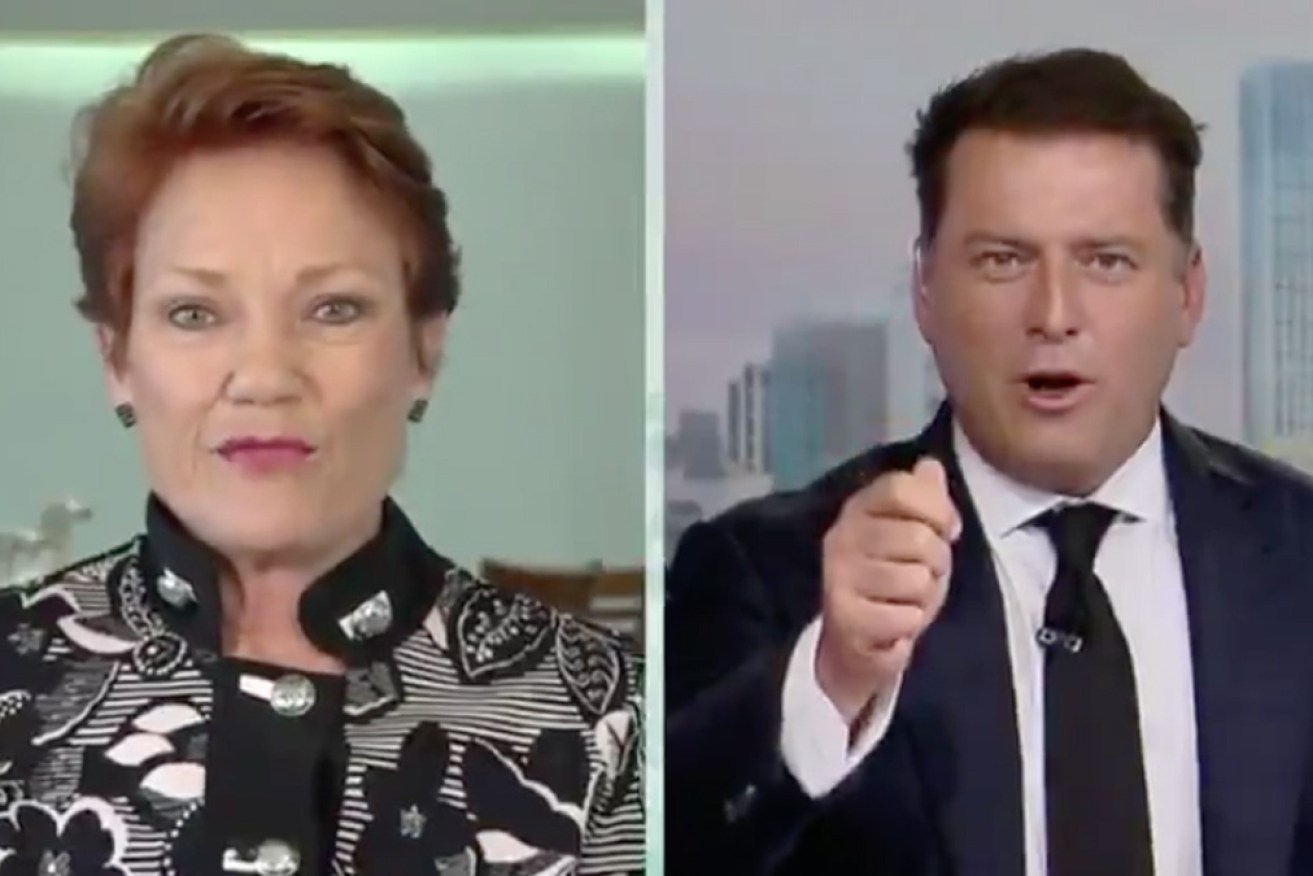 Pauline Hanson would not budge, even when host Karl Stefanovic talked of her "civic duty".