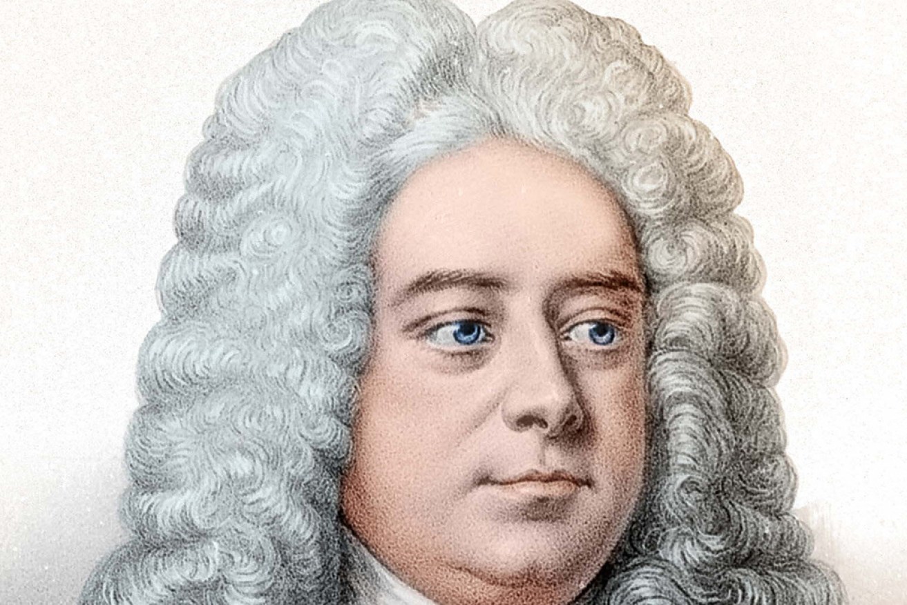 A portrait of German composer George Frideric Handel (1685-1759), who composed the oratorio <i>Messiah</i>. 