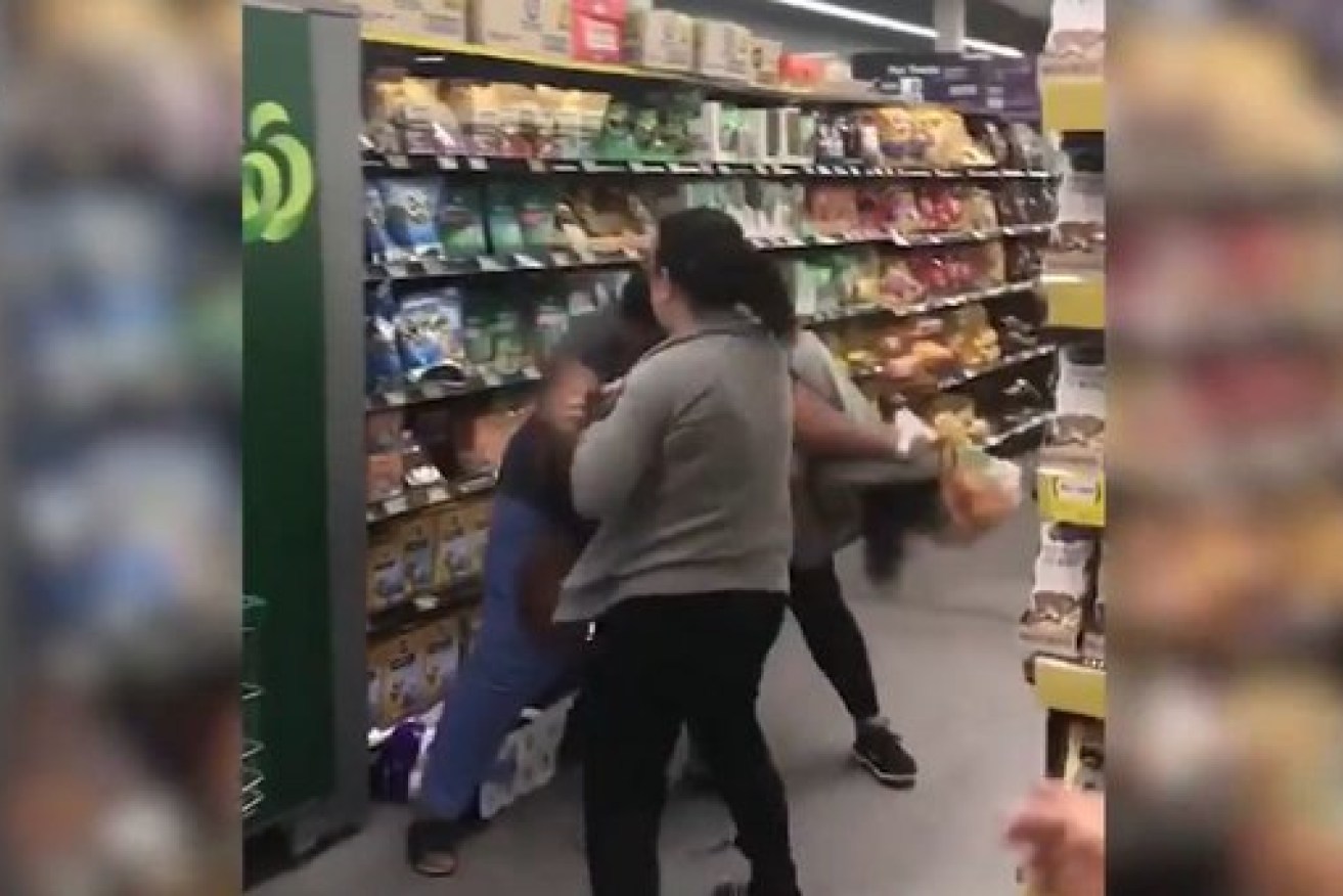 Two women were filmed fighting over toilet paper in a Sydney supermarket in March.