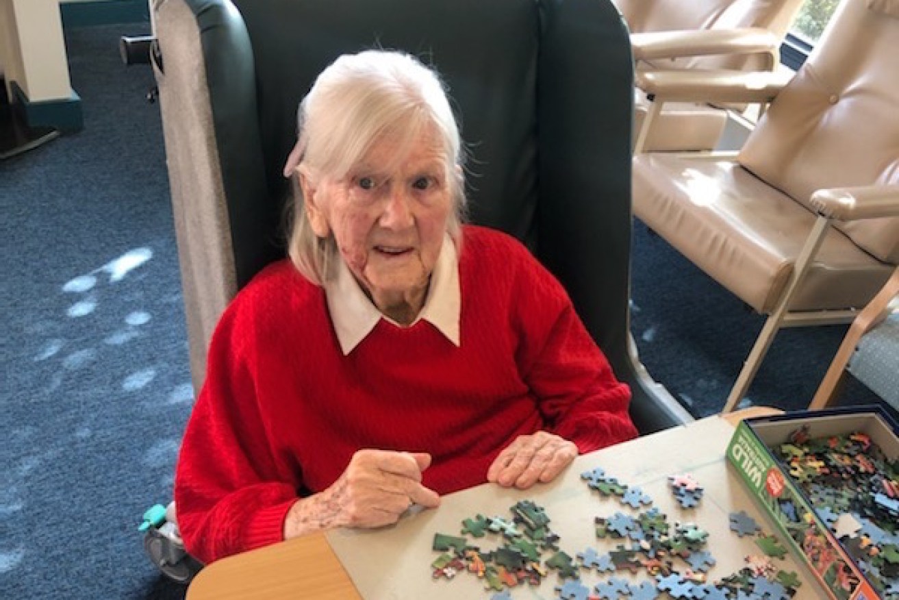 Trudy Gyzen, born on April 23, 1920, loves the simple pleasure of a puzzle. 