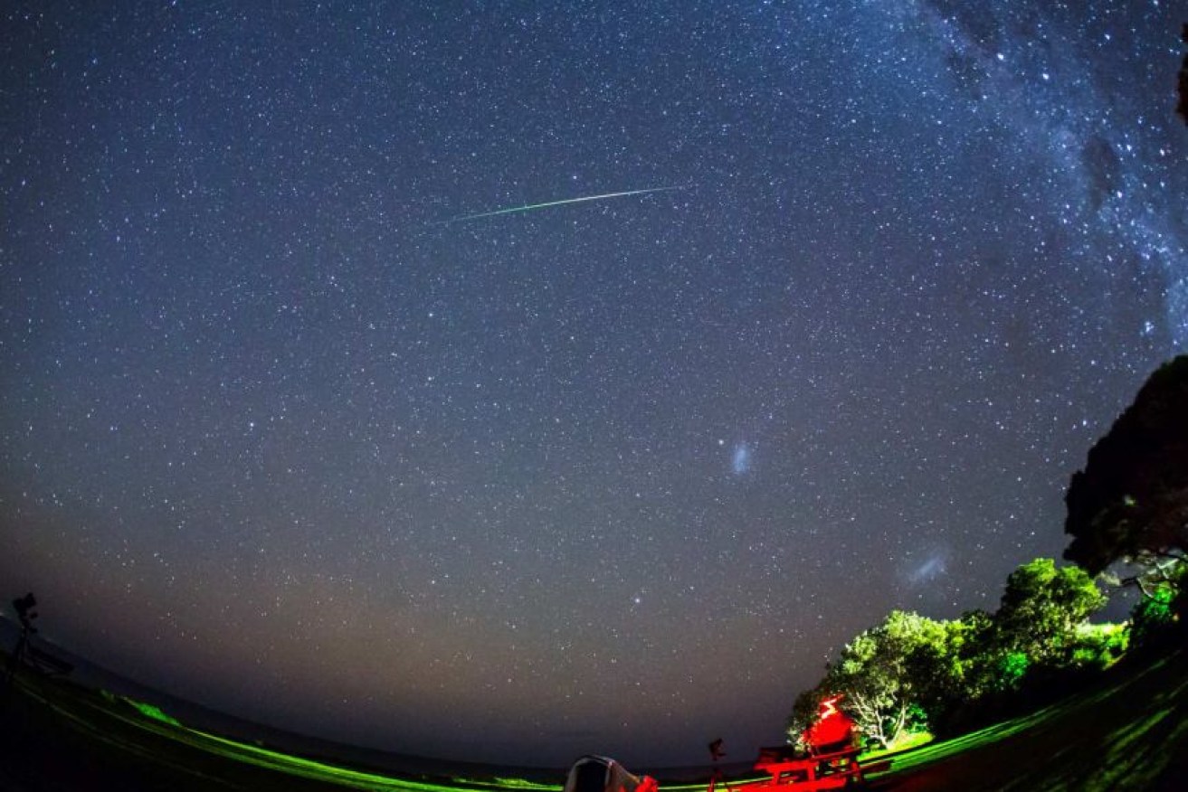 Eta Aquariid meteor streaks across the night sky of Kiama.
