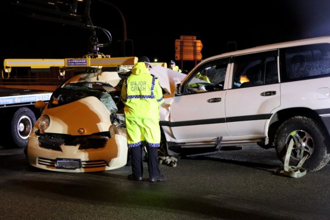 Two women died after their car was hit by a four-wheel drive in Cooloongup, in Perth's south.