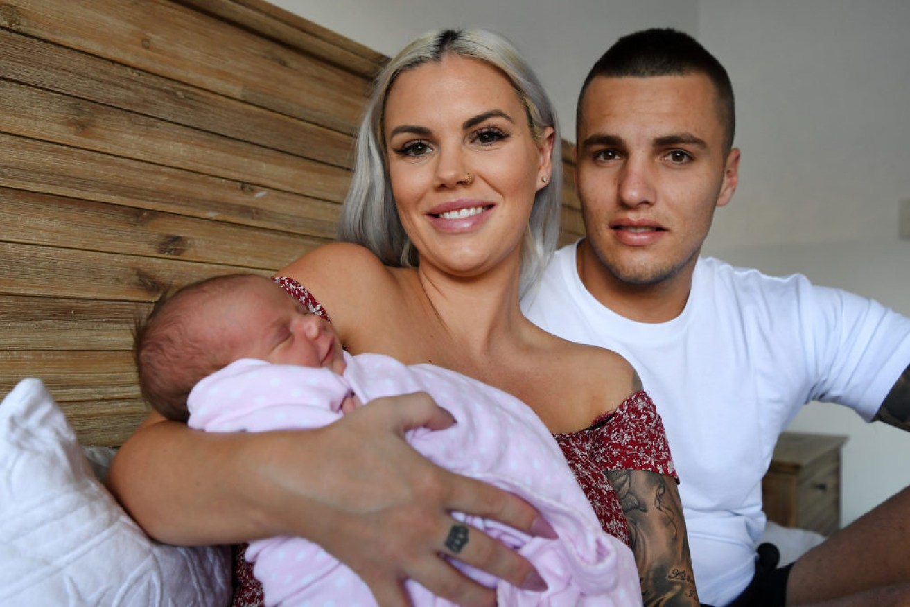 Sammy Stokes and partner Andy opted to have baby Sunny at home due to COVID-19 social distancing rules at hospitals. 