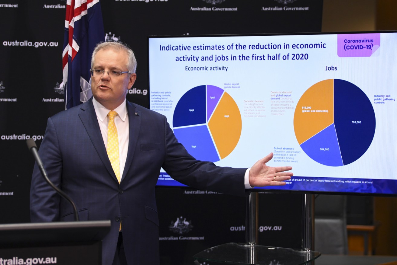 Mr Morrison outlined the bleak economic data arising from the coronavirus fallout.