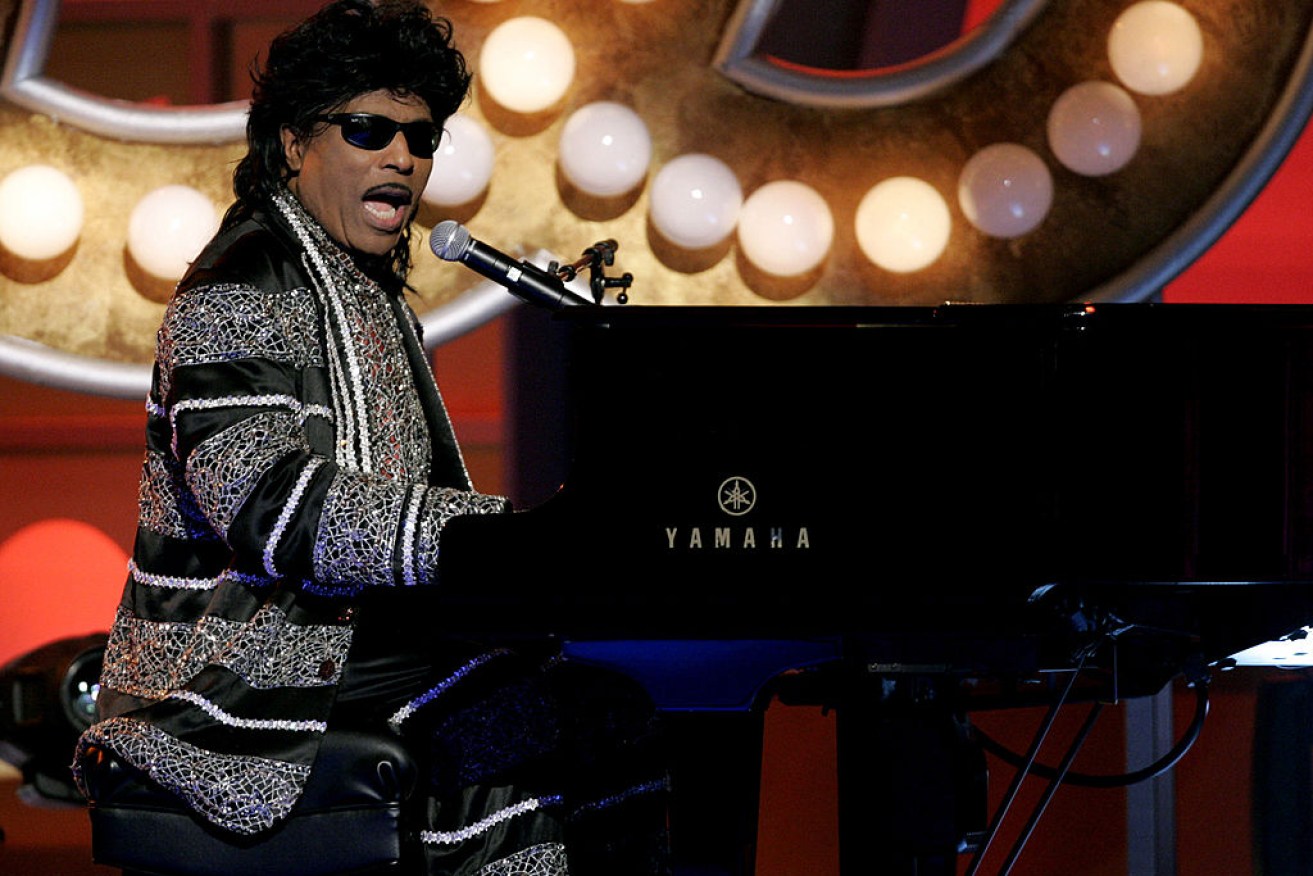 Little Richard, whose career peaked in the 1950s and 1960s, performs "Good Golly Miss Molly" in 2005.