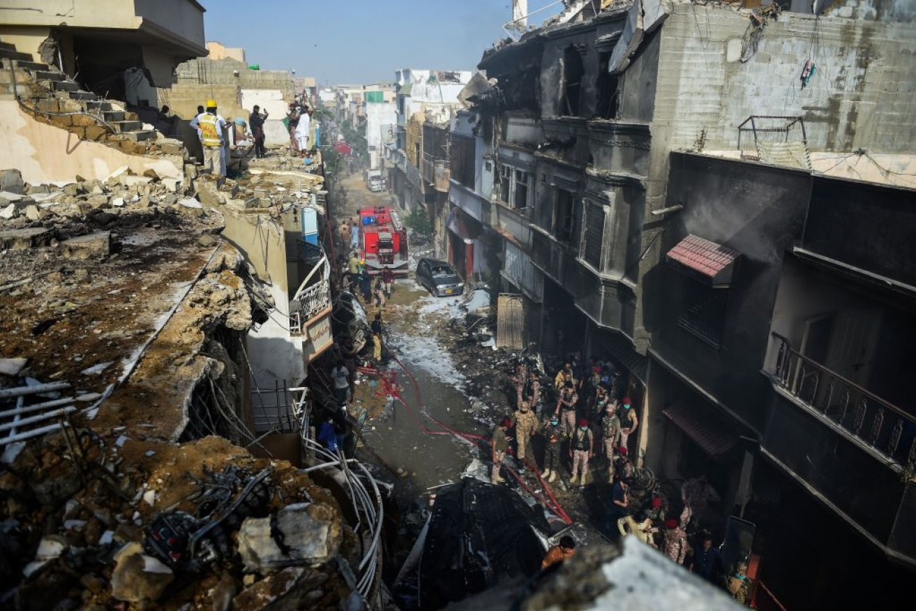 The Pakistan flight PK 8303 slammed into a crowded residential area of Karachi. 
