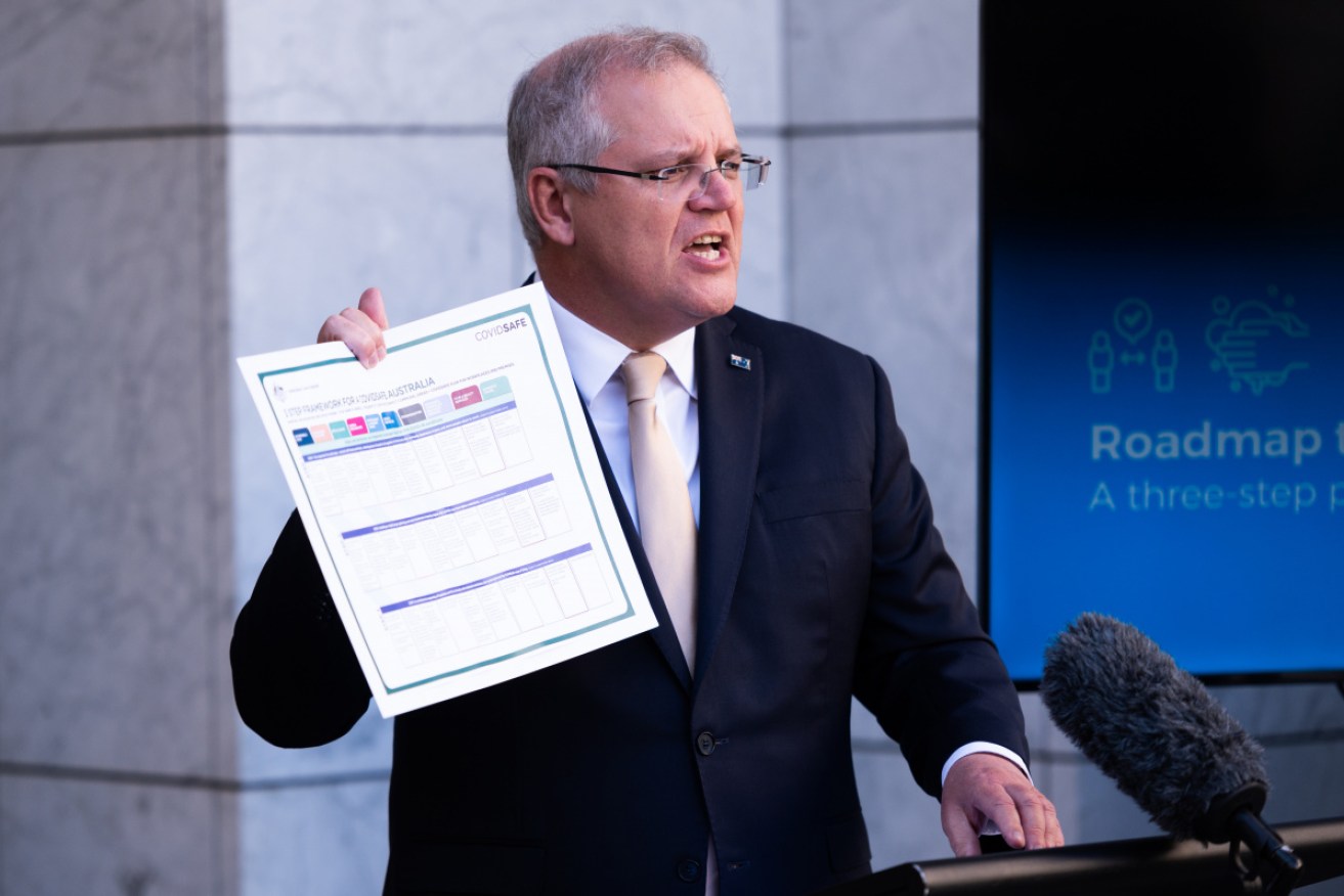 Scott Morrison outlines Australia's path out of coronavirus restrictions on Friday.