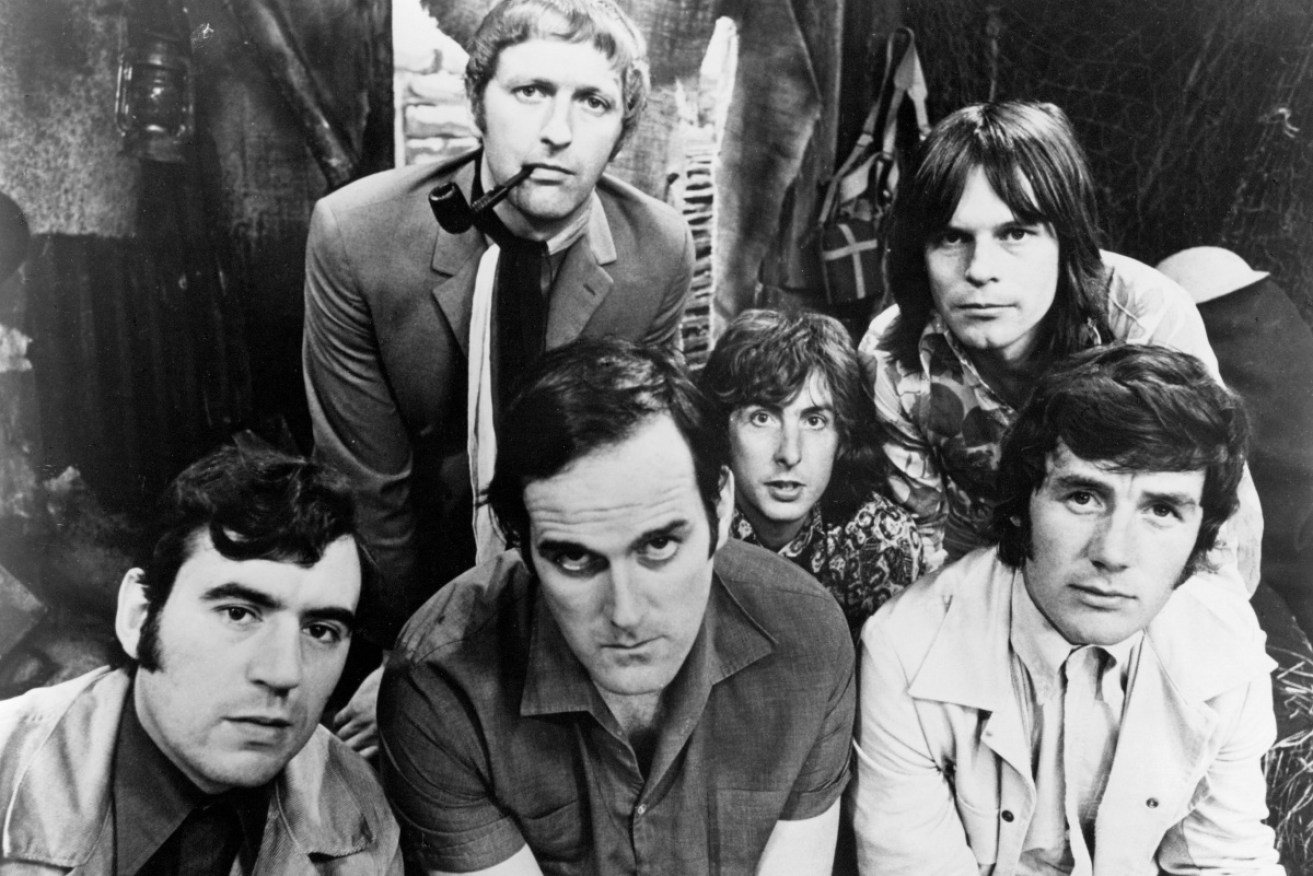The Monty Python team in 1969: Terry Jones, Graham Chapman, John Cleese, Eric Idle, Terry Gilliam and Michael Palin.