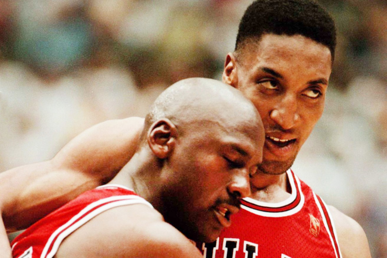 Happier times ... Michael Jordan, left, and Scott Pippen