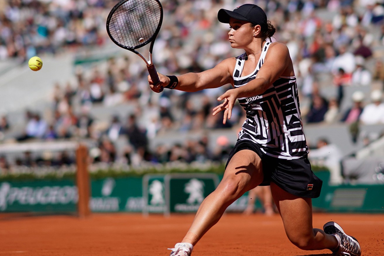 Ash Barty last year on her way to the French Open singles crown.