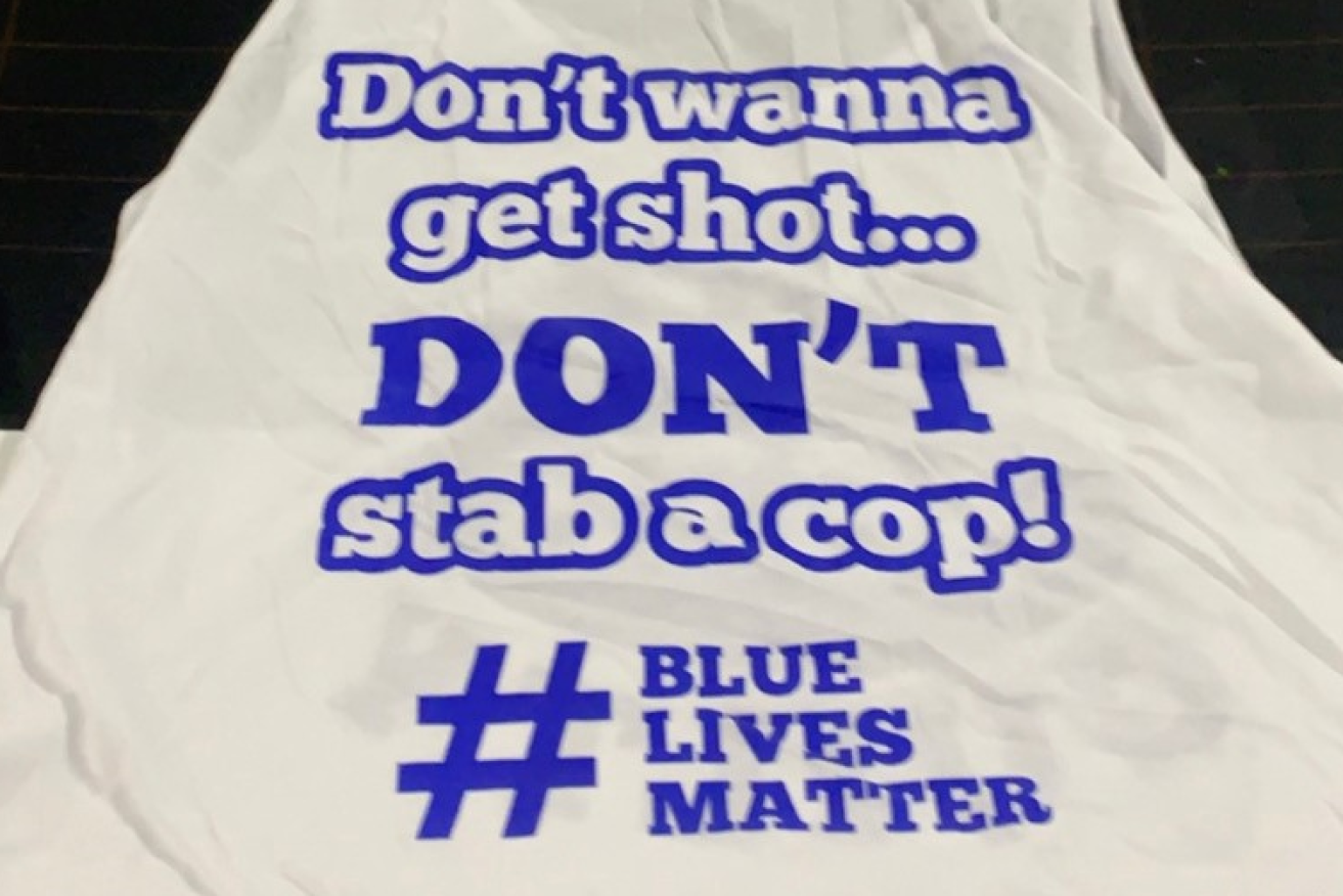 The T-shirt that saw an officer sacked. 
