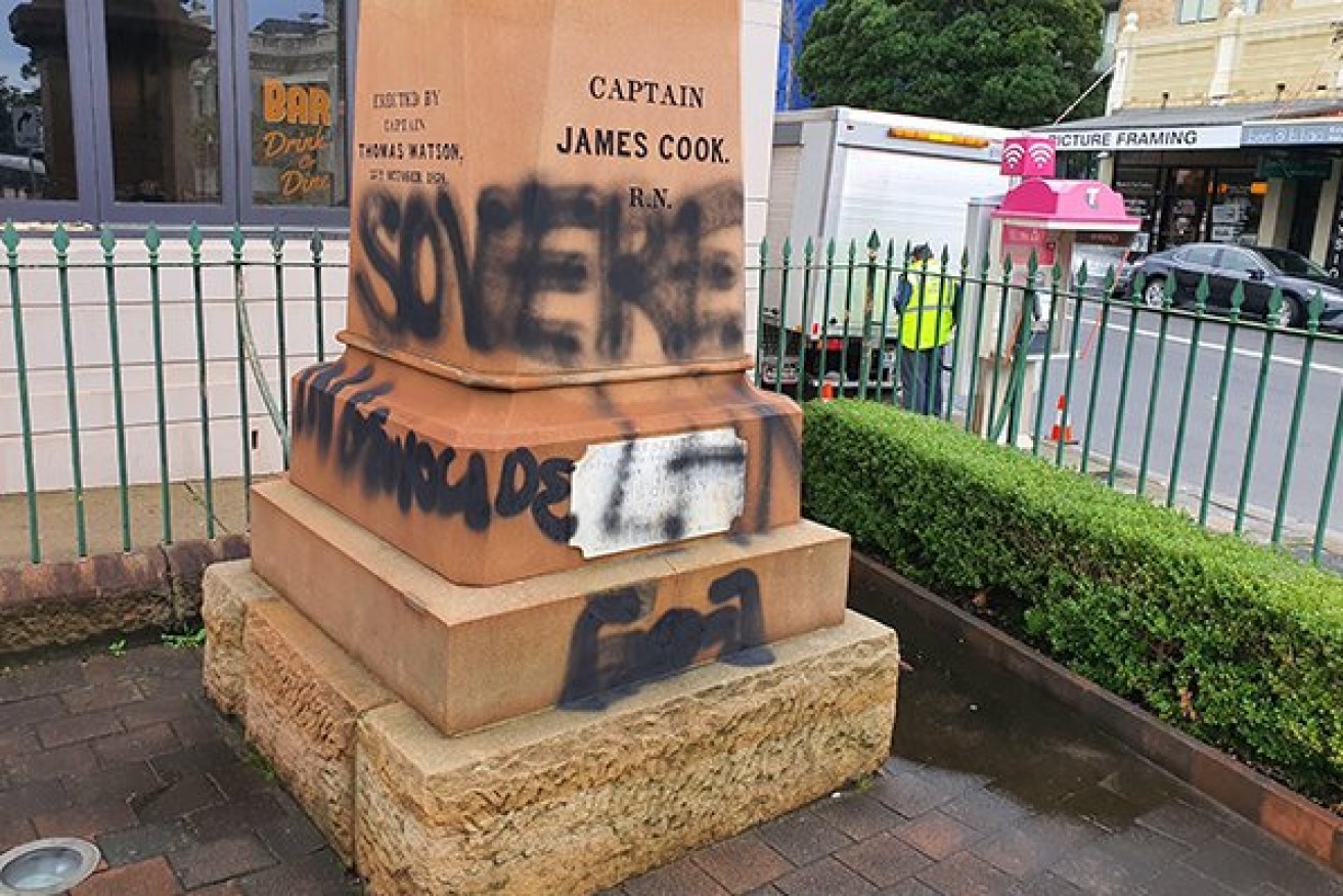 The statue in Randwick was vandalised on Saturday night.