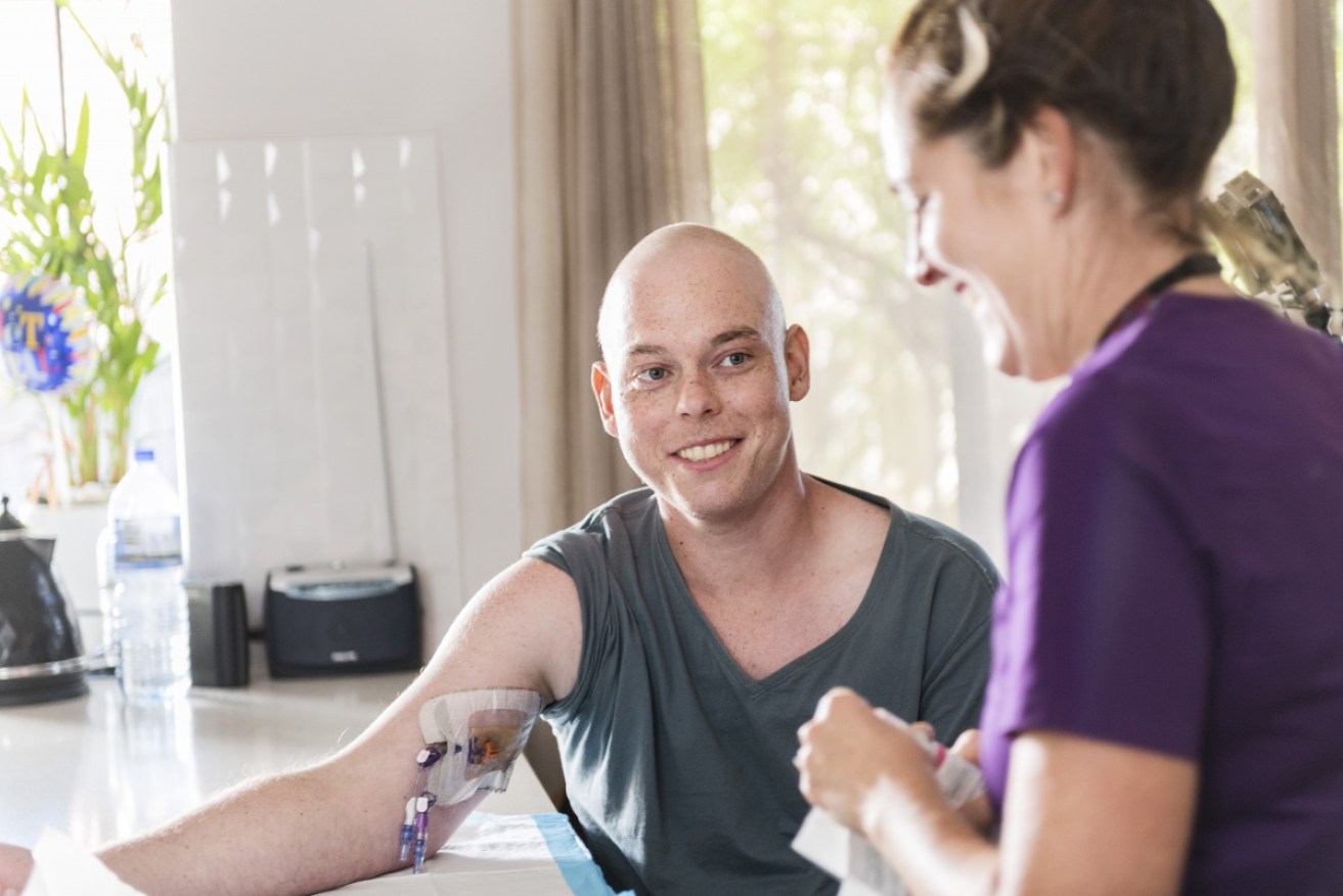 Perth patient Liam became the poster child for an insurer's campaign to promote chemotherapy treatment at home.