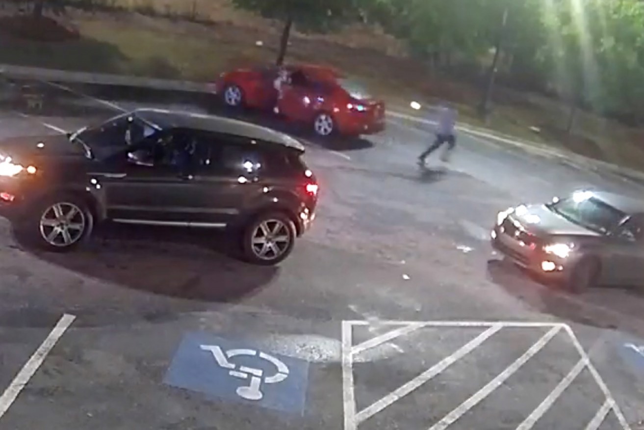 The crime scene at a Wendy's restaurant carpark in Atlanta.