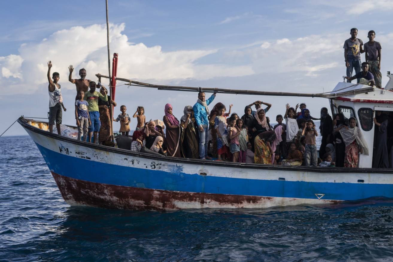 Indonesian fishermen discovered dozens of hungry, weak Rohingya Muslims on the wooden boat adrift off Indonesia's northernmost province of Aceh.