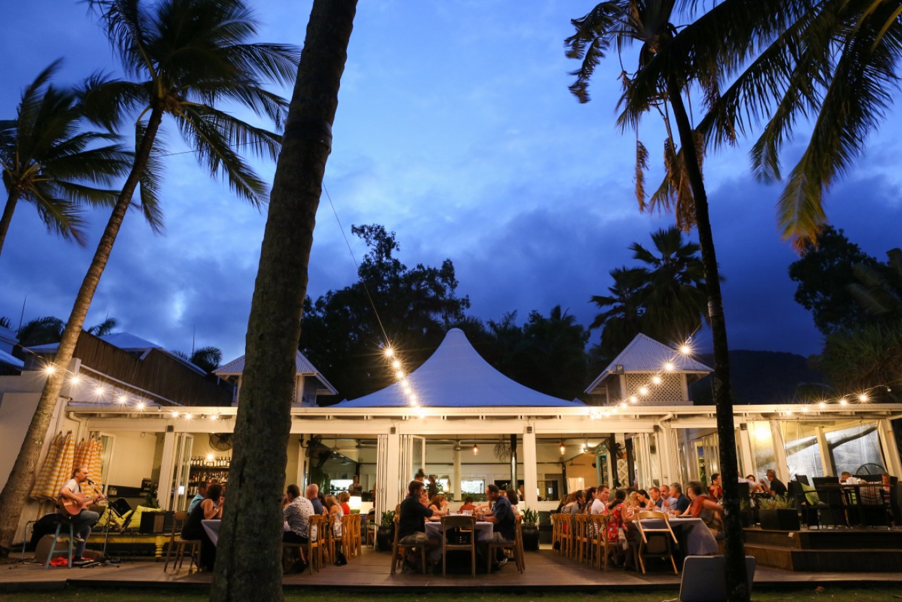 Beachfront dining at Nu Nu, at Palm Cove, north of Cairns. Photo: Supplied