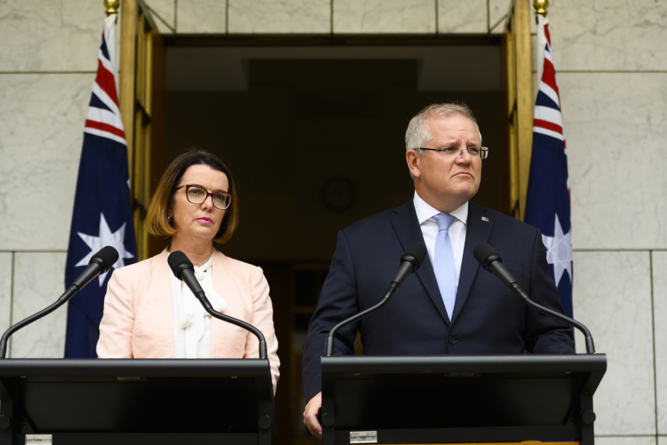 Prime Minister Scott Morrison and Social Services Minister Anne Ruston.