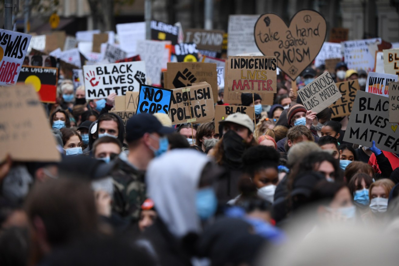 Protests, like this Melbourne rally, continue to demand an end to Indigenous prisoners being found dead in their cells.<i>Photo: Getty</i>