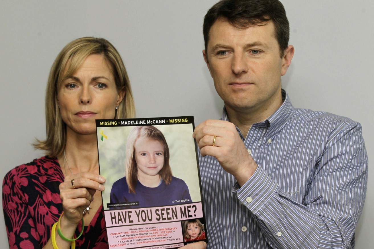 Kate and Gerry McCann in May 2012 show a computer-generated image of Madeleine.