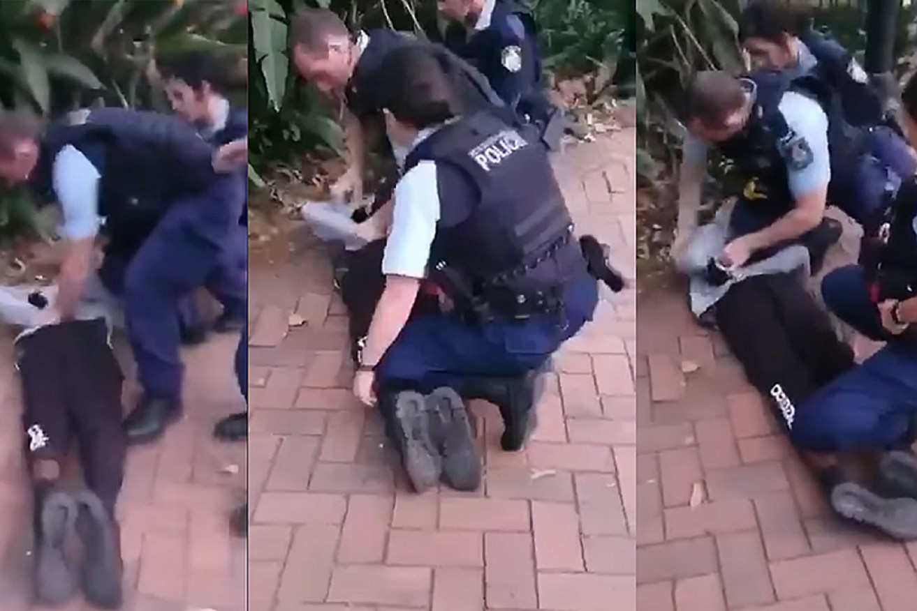 An Indigenous teenage boy yelled "you don't have to hurt me" while being assaulted by a NSW police officer, a court has been told.