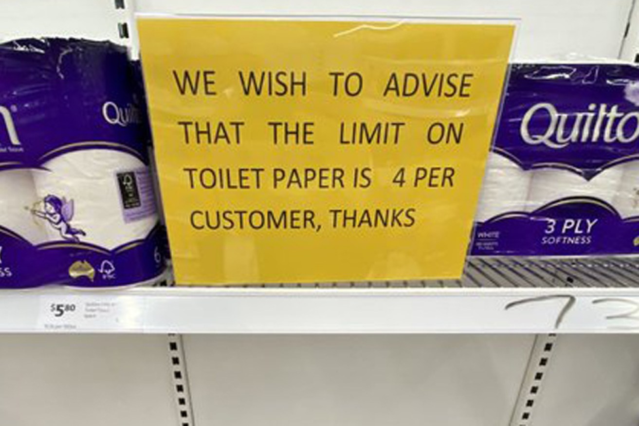A sign in a suburban Coles in Melbourne on Wednesday. 