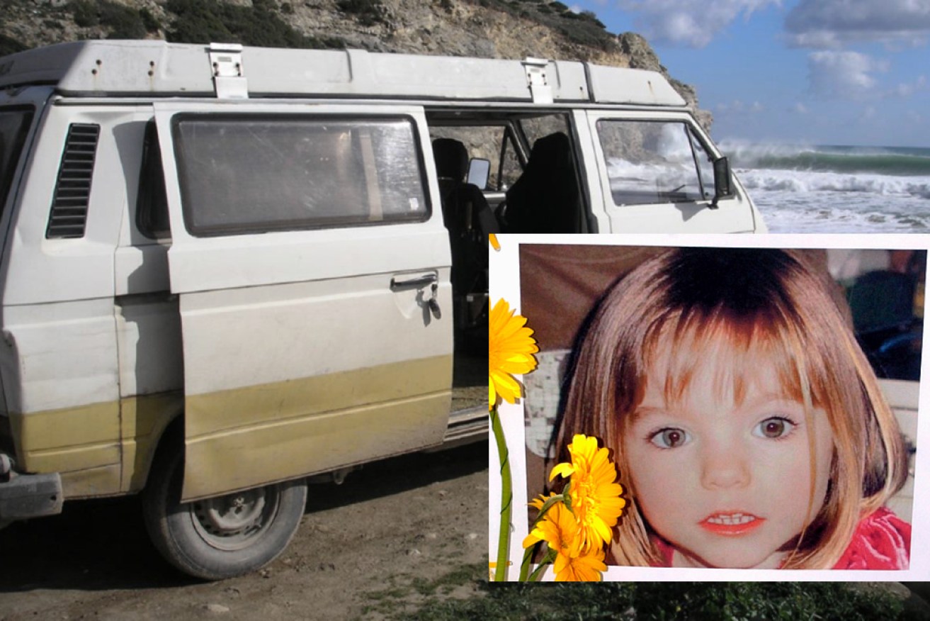 Police released photos of a VW campervan that is linked to the suspect in the case of Madeleine McCann (inset).